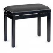 Stagg PB39BKP-VBK - Banquette de piano noir brillant assise noir