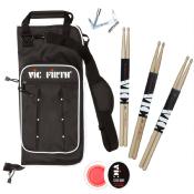 Baguettes batterie Vic Firth 5A avec housse et couteau suisse batteur