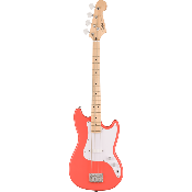 Squier Sonic Bronco Bass, Maple Fingerboard, White Pickguard, Tahitian Coral