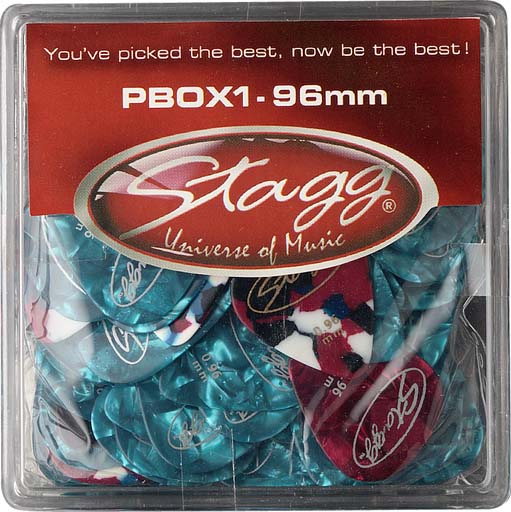 --- DISCONTINUE ---Stagg PBOX1-96 - Boite de 100 mediators celluoides 0.96 mm