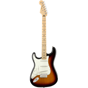 Fender Stratocaster Mexicaine Player Gaucher 3 tons sunburst touche érable