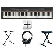 Yamaha P125BK - Pack Piano numrique noir avec stand en X casque et banquette