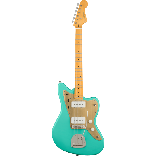 --- DISCONTINUE ---40th Anniversary Jazzmaster, Vintage Edition, Maple Fingerboard, Gold Anodized Pickguard, Satin Sea Foam Green