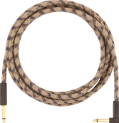 Festival Instrument Cable, Straight/Angle, 10', Pure Hemp, Brown Stripe