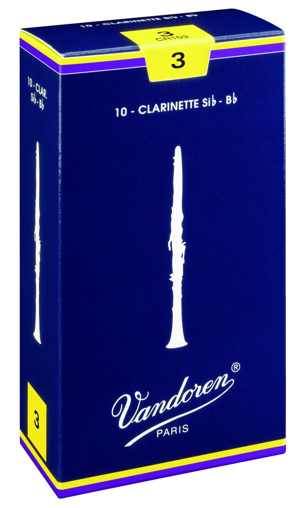 Vandoren CR103 - Traditionnelles force 3 - anches clarinette Sib - boite de 10