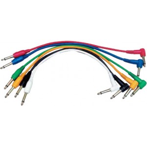 Yellow Cable P090CD-6 - Cable Audio Cordons Jack Mono Mâle Coudé/Jack Mono Mâle 90cm Par 6