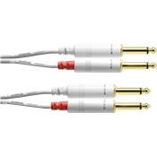 --- DISCONTINUE ---Cordial CFU1.5PP-SNOW - câble audio double 2x 2 jacks mono blanc 1,5m