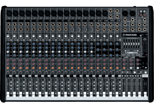 --- DISCONTINUE ---Mackie PROFX22 - Mixeur USB 22 canaux 4 Bus FX
