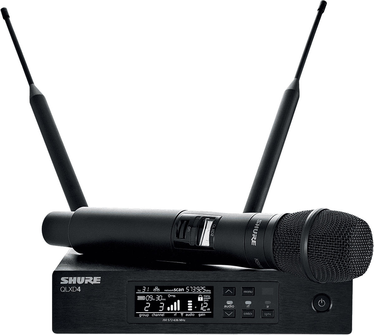 Shure QLXD24E-KSM8B-H51 - système hf simple main ksm8 - 534 à 598 mhz