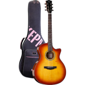 Guitare Folk Kepma Guitars Solid Top Series - F2S Grand Auditorium Cherry Burst