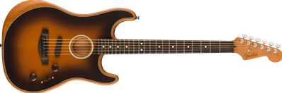 DE American Acoustasonic Stratocaster, Ebony Fingerboard, 2-Color Sunburst