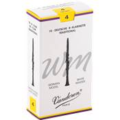 Vandoren CR164T - White Master Traditional force 4 - anches clarinette Sib Allemande - boite de 10