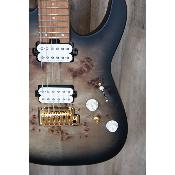 Guitare électrique Charvel DK24 HH 2PT CM Poplar Burl transparent Black Burst