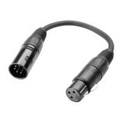 Stagg NDX025R-3F5M - Câble Convertisseur DMX XLR5 Mal / XLR3 Fem - 0,25M