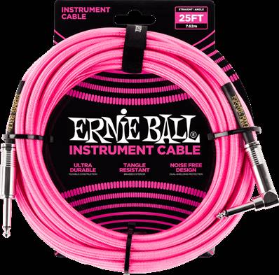 --- DISCONTINUE ---Ernie Ball CABLE JACK ERNIE BALL TISSE DROIT/COUDE 7M62 ROSE