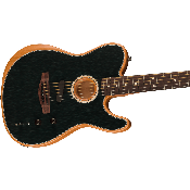 Fender Acoustasonic Player Brushed Black Touche Palissandre - Guitare électrique - électro-acoustique avec Gig Bag Fender