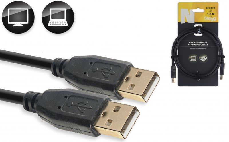 Stagg NCC1,5U3A - Câble Ordinateur USB 3.0 - 1,5M