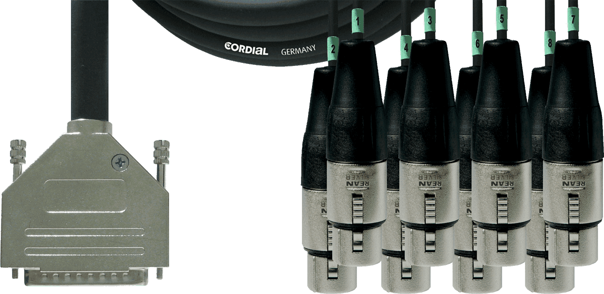 --- DISCONTINUE ---Cordial CFD5DFT - câble interface numérique d-sub/8x xlr femelles 5m