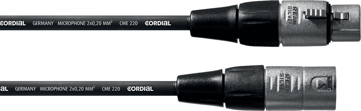 Cordial CFM0.5FM - câble mic rean silver xlr mâle/xlr femelle 0,5m