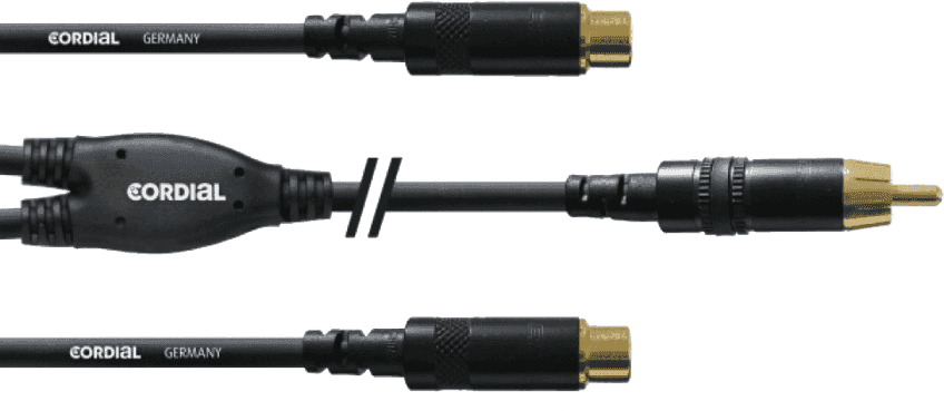 --- DISCONTINUE ---Cordial CFY0.3CEE - câble bretelle rca mâle/2 rca femelle 30cm