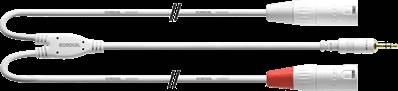 --- DISCONTINUE ---Cordial CFY9WMM-LONG-SNOW - câble y rean 3.5mm st./2 xlr m. longs 9m blanc
