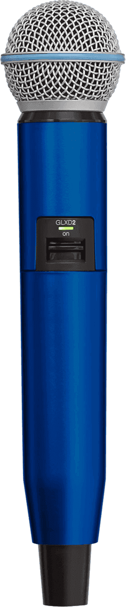 --- DISCONTINUE ---Shure WA723-BLU - corps emetteur GLXD2-SM58/beta58a bleu