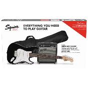 Squier Pack guitare électrique Stratocaster Black