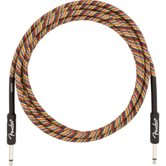 Festival Instrument Cable, Straight/Straight, 10', Pure Hemp, Rainbow