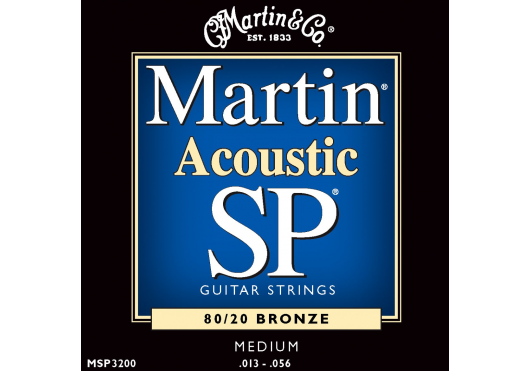 Martin 3200 - Jeux de Cordes Guitare Acoustique Medium 13-56