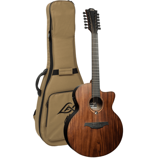 guitare electro-acoustique lag guitare acoustique sauvage jumbo 12 cordes pan coupé électro