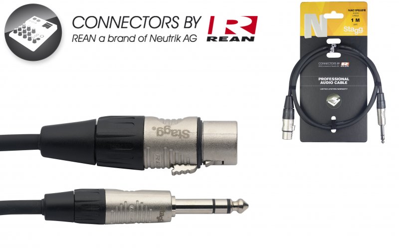 Stagg NAC1PSXFR - Câble Audio Rean Jack Mal / XLR Fem - 1M