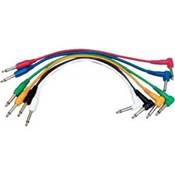 Yellow Cable P060CD-6 - Cable Audio Cordons Jack Mono Mâle Coudé/Jack Mono Mâle 60cm Par 6