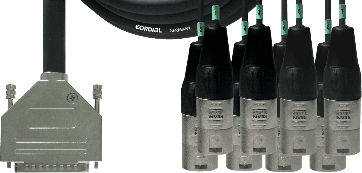 Cordial CFD5DMT - câble interface numérique d-sub/8x xlr mâles 5m