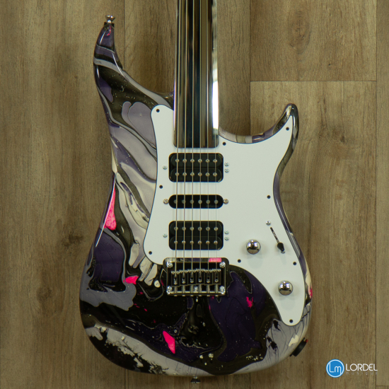 Guitare électrique Vigier Excalibur Surfreter Supra HSH Rock Art Chrome