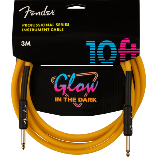 Câble jack droit 3M Fender Glow In The Dark - Orange
