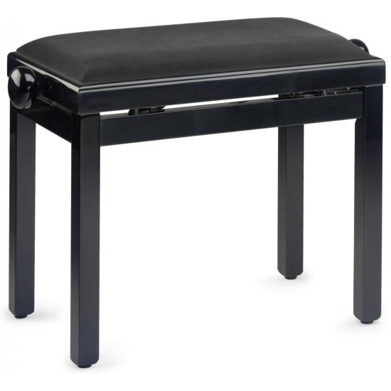 Stagg PB39-BKP-SVBK - Banquette de piano noir brillant assise noir