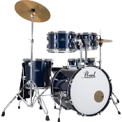 batterie acoustique pearl roadshow fusion 20 + pack sabian solar royal blue metallic