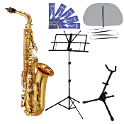 Yamaha YAS-280 - Pack Saxophone Alto d'étude + anches + écouvillon + stand + pupitre
